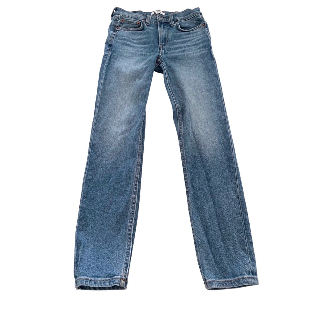 RE/DONE 90s Mid Rise Ankle Crop Jeans Soft Indigo Denim Sz 25